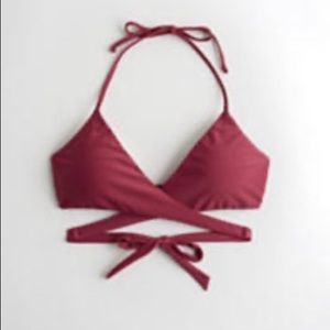 Red Wrap Hollister Bikini Top